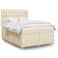 ΚΡΕΒΑΤΙ BOXSPRING ΜΕ ΣΤΡΩΜΑ ΚΡΕΜ 140X190 ΕΚ. ΥΦΑΣΜΑΤΙΝΟ 3291287