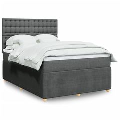 ΚΡΕΒΑΤΙ BOXSPRING ΜΕ ΣΤΡΩΜΑ ΣΚΟΥΡΟ ΓΚΡΙ 140X190 ΕΚ. ΥΦΑΣΜΑΤΙΝΟ 3292066