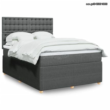 ΚΡΕΒΑΤΙ BOXSPRING ΜΕ ΣΤΡΩΜΑ ΣΚΟΥΡΟ ΓΚΡΙ 140X190 ΕΚ. ΥΦΑΣΜΑΤΙΝΟ 3292066