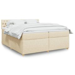 ΚΡΕΒΑΤΙ BOXSPRING ΜΕ ΣΤΡΩΜΑ ΚΡΕΜ 200X200 ΕΚ. ΥΦΑΣΜΑΤΙΝΟ 3286799