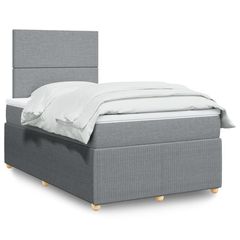 ΚΡΕΒΑΤΙ BOXSPRING ΜΕ ΣΤΡΩΜΑ ΑΝΟΙΧΤΟ ΓΚΡΙ 120X190 ΕΚ. ΥΦΑΣΜΑΤΙΝΟ 3291988