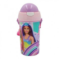 Παγούρι Gim πλαστικό με καλαμάκι 500ml Barbie (571-20209)