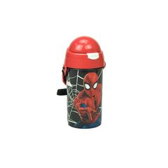 Παγούρι Gim πλαστικό με καλαμάκι 500ml Spiderman Black city (557-12209)