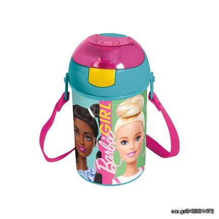 Παγούρι Barbie Girl Stor πλαστικό με καλαμάκι pop up 450ml