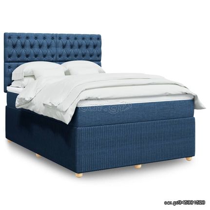 ΚΡΕΒΑΤΙ BOXSPRING ΜΕ ΣΤΡΩΜΑ ΜΠΛΕ 140X190 ΕΚ. ΥΦΑΣΜΑΤΙΝΟ 3292064