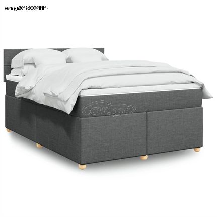 ΚΡΕΒΑΤΙ BOXSPRING ΜΕ ΣΤΡΩΜΑ ΣΚΟΥΡΟ ΓΚΡΙ 140X200 ΕΚ ΥΦΑΣΜΑΤΙΝΟ 3286704