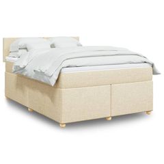 ΚΡΕΒΑΤΙ BOXSPRING ΜΕ ΣΤΡΩΜΑ ΚΡΕΜ 140X200 ΕΚ. ΥΦΑΣΜΑΤΙΝΟ 3289001