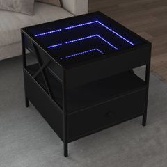 Τραπεζάκι Σαλονιού Infinity LED Μαύρο 50x50x51 εκ. 847712