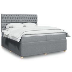 ΚΡΕΒΑΤΙ BOXSPRING ΜΕ ΣΤΡΩΜΑ ΑΝΟΙΧΤΟ ΓΚΡΙ 200X200 ΕΚ. ΥΦΑΣΜΑΤΙΝΟ 3294470