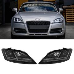 Μπροστινά Φανάρια Set Για Audi TT 8J 06-10 DRL & Led Signal Dynamic Μαύρα Xenon Έκδοση D1S/H1 Με Μοτέρ Sonar