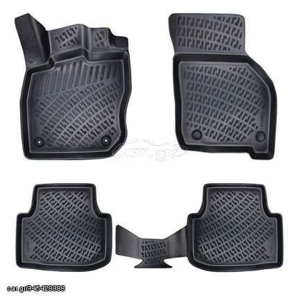 Πατάκια Σκαφάκια 3D Από Λάστιχο TPE Για Seat Leon 4 (KL1/KL8) 2020+ Αυτόματο Rizline 4 Τεμάχια Μαύρα