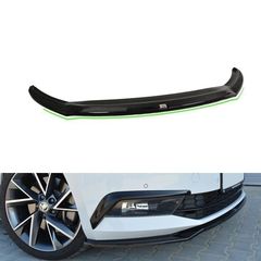 Μπροστινό Spoiler Για Skoda Superb Mk3 2015-2018 Μαύρο Γυαλιστερό V.2 Από Abs Πλαστικό Maxton Design 1 Τεμάχιο