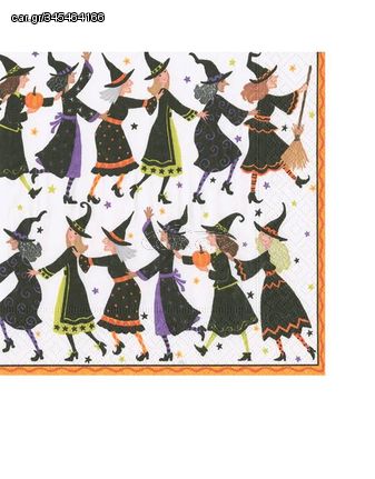 Xαρτοπετσέτες Cocktail Witches Conga Line 12.5x12.5cm Caspari (20 Tεμάχια)