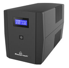 POWERTECH UPS Line Interactive PT-1297 με οθόνη, 1500VA, 900W, 4x Schuko, 2x RJ45/RJ11, USB Type B