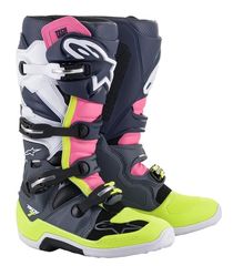 Μπότες Off Road-MX-Motocross Alpinestars TECH 7 ΜΠΛΕ/ΛΕΥΚΟ/ΡΟΖ/ΚΙΤΡΙΝΟ