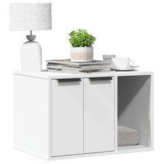 vidaXL Τουαλέτα Γάτας Περίφραξη Λευκό 60x40x40 εκ. Επεξεργασμ. Ξύλο