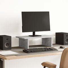 vidaXL Βάση Οθονών Γκρι του Σκυροδέματος 50x27x15 εκ. από Επεξ. Ξύλο
