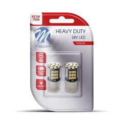 P21W 24V BA15s 48xSMD2835 LED CAN-BUS ΛΕΥΚΟ HEAVY DUTY BLISTER M-TECH - 2 Τεμ.