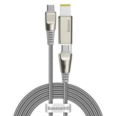 Baseus Flash Series Fast Charging Data Cable με Square Lenovo Head Type-C σε C+DC 100W 2m Grey