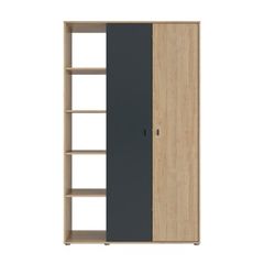 Ritmo ντουλάπα - βιβλιοθήκη 122x58x200εκ. Natural Oak / Anthracite