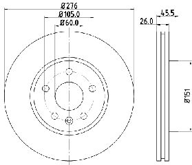 Δισκόπλακα HELLA PAGID 8DD355116351