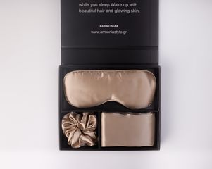 Beauty Set Morpheus 100% Pure Silk Beige (Μαξ/θήκη-Μάσκα Ύπνου-Scrunchies) Armonia Style