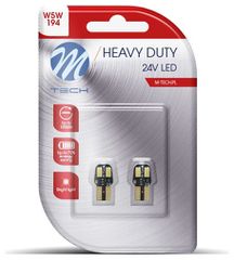 T10 W5W 24V W2.1x9.5d 4xSMD5630 LED CAN-BUS ΛΕΥΚΟ HEAVY DUTY BLISTER M-TECH - 2 Τεμ.