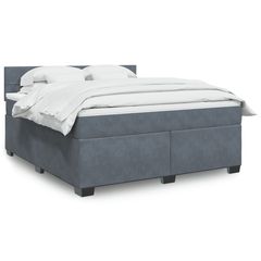 ΚΡΕΒΑΤΙ BOXSPRING ΜΕ ΣΤΡΩΜΑ ΣΚΟΥΡΟ ΓΚΡΙ 180X200 ΕΚ. ΒΕΛΟΥΔΙΝΟ 3288679