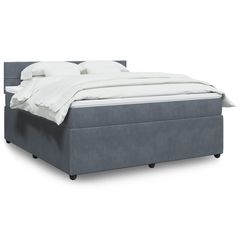 ΚΡΕΒΑΤΙ BOXSPRING ΜΕ ΣΤΡΩΜΑ ΣΚΟΥΡΟ ΓΚΡΙ 180X200 ΕΚ. ΒΕΛΟΥΔΙΝΟ 3287807