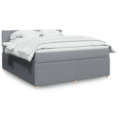 ΚΡΕΒΑΤΙ BOXSPRING ΜΕ ΣΤΡΩΜΑ ΑΝΟΙΧΤΟ ΓΚΡΙ 180X200 ΕΚ. ΥΦΑΣΜΑΤΙΝΟ 3289828