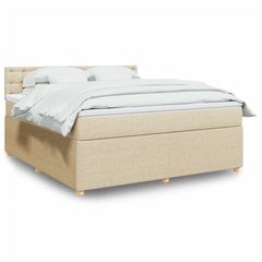 ΚΡΕΒΑΤΙ BOXSPRING ΜΕ ΣΤΡΩΜΑ ΚΡΕΜ 180X200 ΕΚ. ΥΦΑΣΜΑΤΙΝΟ 3289854