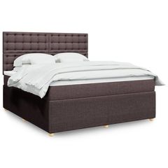 ΚΡΕΒΑΤΙ BOXSPRING ΜΕ ΣΤΡΩΜΑ ΣΚΟΥΡΟ ΚΑΦΕ 180X200 ΕΚ ΥΦΑΣΜΑΤΙΝΟ 3294452