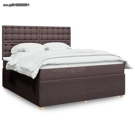 ΚΡΕΒΑΤΙ BOXSPRING ΜΕ ΣΤΡΩΜΑ ΣΚΟΥΡΟ ΚΑΦΕ 180X200 ΕΚ ΥΦΑΣΜΑΤΙΝΟ 3294452