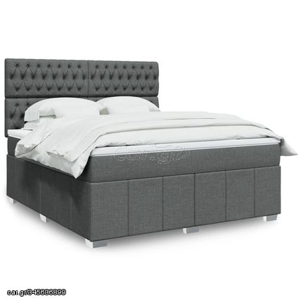 ΚΡΕΒΑΤΙ BOXSPRING ΜΕ ΣΤΡΩΜΑ ΣΚΟΥΡΟ ΓΚΡΙ 180X200 ΕΚ ΥΦΑΣΜΑΤΙΝ 3291755