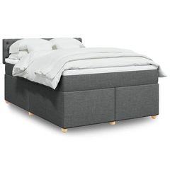 ΚΡΕΒΑΤΙ BOXSPRING ΜΕ ΣΤΡΩΜΑ ΣΚΟΥΡΟ ΓΚΡΙ 160X200 ΕΚ ΥΦΑΣΜΑΤΙΝΟ 3286739