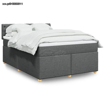 ΚΡΕΒΑΤΙ BOXSPRING ΜΕ ΣΤΡΩΜΑ ΣΚΟΥΡΟ ΓΚΡΙ 160X200 ΕΚ ΥΦΑΣΜΑΤΙΝΟ 3286739