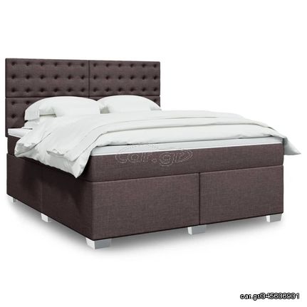 ΚΡΕΒΑΤΙ BOXSPRING ΜΕ ΣΤΡΩΜΑ ΣΚΟΥΡΟ ΚΑΦΕ 180X200 ΕΚ ΥΦΑΣΜΑΤΙΝΟ 3290584