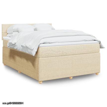 ΚΡΕΒΑΤΙ BOXSPRING ΜΕ ΣΤΡΩΜΑ ΚΡΕΜ 140X200 ΕΚ. ΥΦΑΣΜΑΤΙΝΟ 3289784