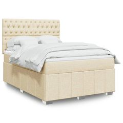 ΚΡΕΒΑΤΙ BOXSPRING ΜΕ ΣΤΡΩΜΑ ΚΡΕΜ 140X200 ΕΚ. ΥΦΑΣΜΑΤΙΝΟ 3291703