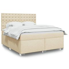 ΚΡΕΒΑΤΙ BOXSPRING ΜΕ ΣΤΡΩΜΑ ΚΡΕΜ 180X200 ΕΚ. ΥΦΑΣΜΑΤΙΝΟ 3292886