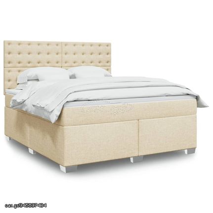 ΚΡΕΒΑΤΙ BOXSPRING ΜΕ ΣΤΡΩΜΑ ΚΡΕΜ 180X200 ΕΚ. ΥΦΑΣΜΑΤΙΝΟ 3292886