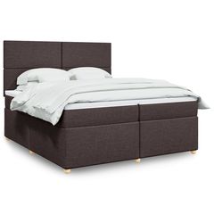 ΚΡΕΒΑΤΙ BOXSPRING ΜΕ ΣΤΡΩΜΑ ΣΚΟΥΡΟ ΚΑΦΕ 200X200 ΕΚ. ΥΦΑΣΜΑΤΙΝΟ 3293683