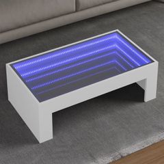Τραπεζάκι Σαλονιού Infinity LED Λευκό 90x50x30 εκ. 847616