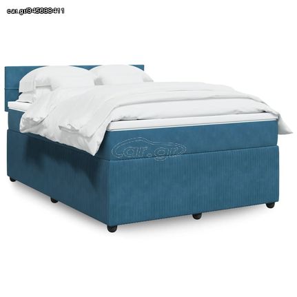 ΚΡΕΒΑΤΙ BOXSPRING ΜΕ ΣΤΡΩΜΑ ΜΠΛΕ 140X200 ΕΚ. ΒΕΛΟΥΔΙΝΟ 3287762