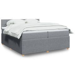 ΚΡΕΒΑΤΙ BOXSPRING ΜΕ ΣΤΡΩΜΑ ΑΝΟΙΧΤΟ ΓΚΡΙ 200X200 ΕΚ. ΥΦΑΣΜΑΤΙΝΟ 3289863