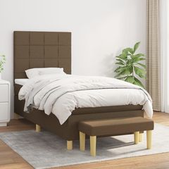 ΚΡΕΒΑΤΙ BOXSPRING ΜΕ ΣΤΡΩΜΑ ΣΚΟΥΡΟ ΚΑΦΕ 90X200 ΕΚ. ΥΦΑΣΜΑΤΙΝΟ 3137128