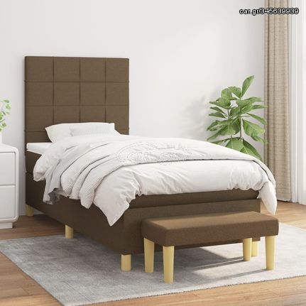 ΚΡΕΒΑΤΙ BOXSPRING ΜΕ ΣΤΡΩΜΑ ΣΚΟΥΡΟ ΚΑΦΕ 90X200 ΕΚ. ΥΦΑΣΜΑΤΙΝΟ 3137128