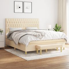 ΚΡΕΒΑΤΙ BOXSPRING ΜΕ ΣΤΡΩΜΑ ΚΡΕΜ 180X200 ΕΚ. ΥΦΑΣΜΑΤΙΝΟ 3137418