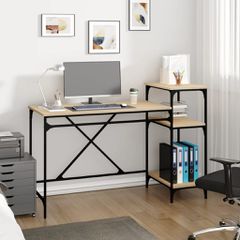 Γραφείο με Ράφια Sonoma Δρυς 135x50x90 εκ. Επεξ. Ξύλο/Σίδηρος 826710