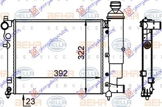 ΨΥΓΕΙΟ ΝΕΡΟΥ (39x32) (ΤΑΠΑ ΚΟΥΜΠΩΤΗ) (MAHLE BEHR) για PEUGEOT 106 96-03 για PEUGEOT 106 96-03